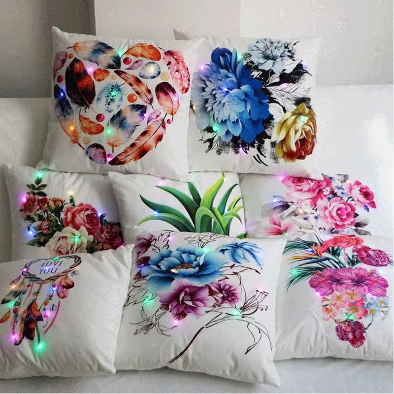 45x45cm LED Creative Lighting Cushions Cover Velvet Printing Sofa Pillowcase Battery Powered Lightweight Soft Home Decorations 
45x45cm LED Creative Lighting Cushions Cover Velvet Printing Sofa Pillowcase Battery Powered Lightweight Soft Home Decorations