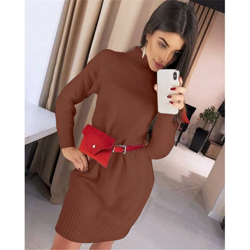 2019 Autumn Plus Women Sweater Dress Knitting Cotton High Collar Pullovers Sweater Casual Solid Long Style Female Sweater
2019 Autumn Plus Women Sweater Dress Knitting Cotton High Collar Pullovers Sweater Casual Solid Long Style Female Sweater