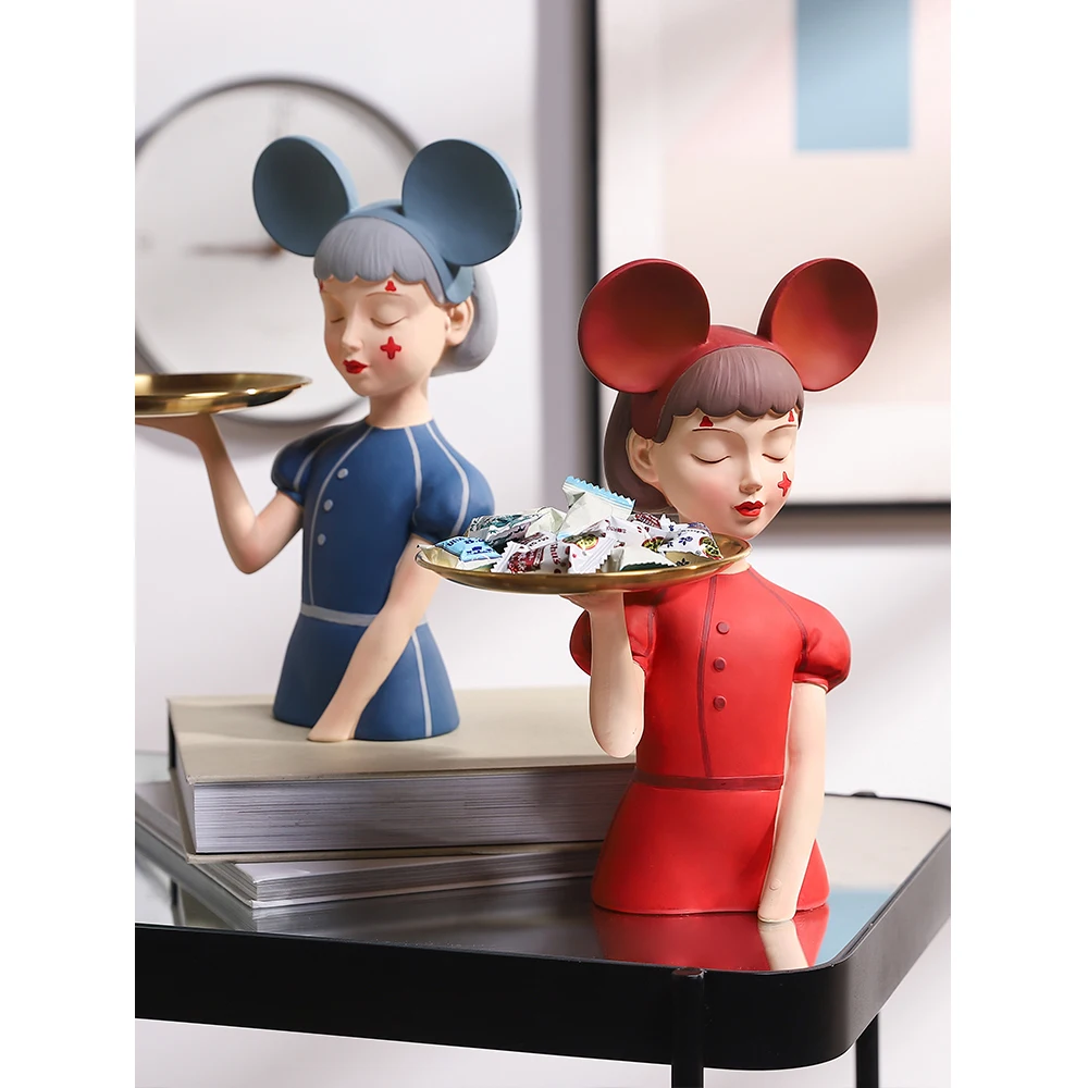 Creative Mouse Tray Girl Sculpture Modern Home Decoration Resin Figure Statue Storage Living Room Desktop Craft Accessories Gift
Creative Mouse Tray Girl Sculpture Modern Home Decoration Resin Figure Statue Storage Living Room Desktop Craft Accessories Gift