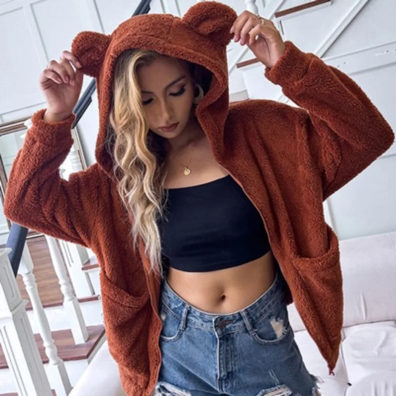 ZOGAA Coat Women Autumn Winter New Brown Jacket Hooded Zipper Loose Ladies Casual Woolen Jacket Female All-match Chic Hot Young
ZOGAA Coat Women Autumn Winter New Brown Jacket Hooded Zipper Loose Ladies Casual Woolen Jacket Female All-match Chic Hot Young