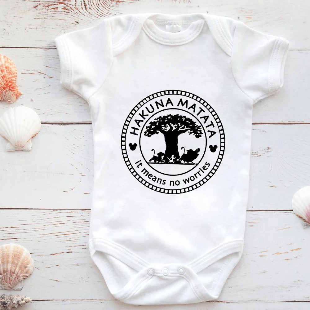 Disney Lion King Infant Newborn Baby Boys Girls Short Sleeve HAKUNA MATATA Letter Print Cute Cartoon Romper Outfits Baby Clothes
Disney Lion King Infant Newborn Baby Boys Girls Short Sleeve HAKUNA MATATA Letter Print Cute Cartoon Romper Outfits Baby Clothes