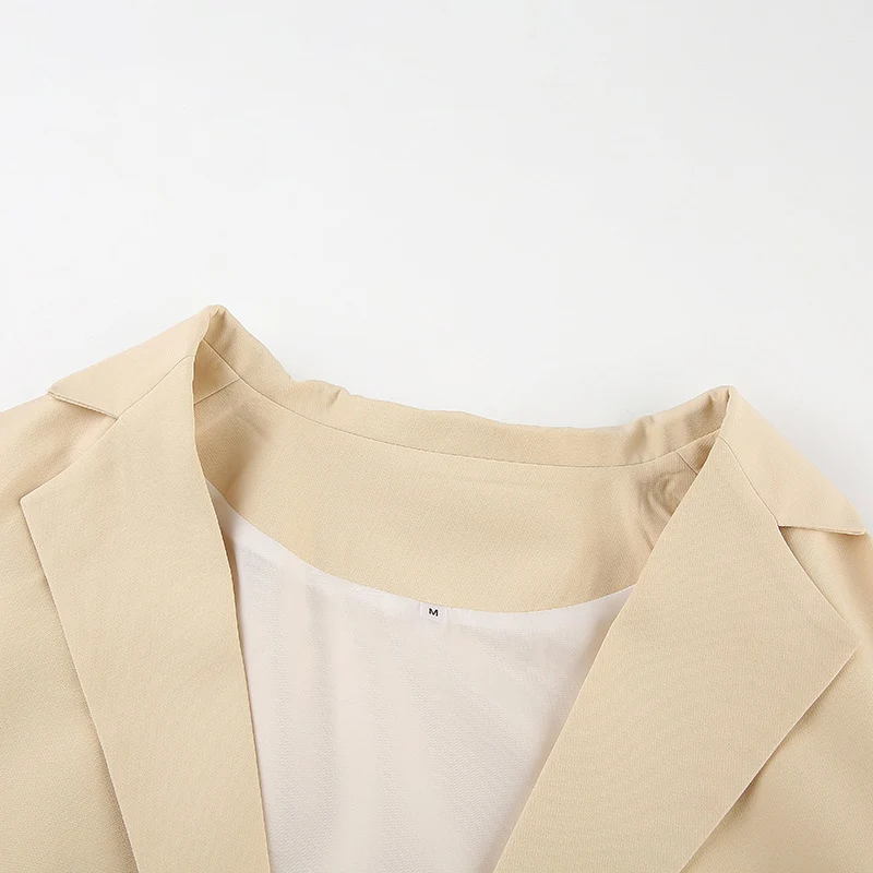 Spring Autumn Fashion Loose Solid Color Single-breasted Pockets Long Sleeve SML Notched Woman Casual Long Blazers Lady Suit
Spring Autumn Fashion Loose Solid Color Single-breasted Pockets Long Sleeve SML Notched Woman Casual Long Blazers Lady Suit