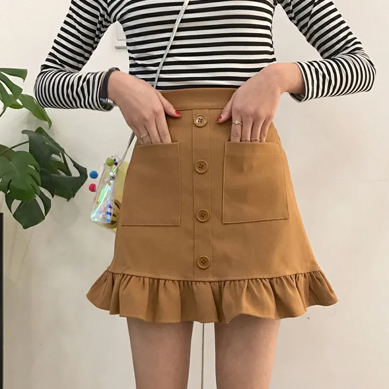 Skirts Women Mini Slim Skirt A-Line Female High Waist Summer Womens Pockets Single Breasted Simple Elegant Solid Colour Clothing
Skirts Women Mini Slim Skirt A-Line Female High Waist Summer Womens Pockets Single Breasted Simple Elegant Solid Colour Clothing