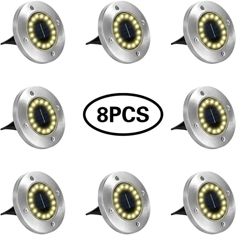 

8PCS LED Solar Path Light 16LED /20 LED Solar Power Buried Lights Ground Lamp Outdoor Path Way Garden Decking Underground Lamps