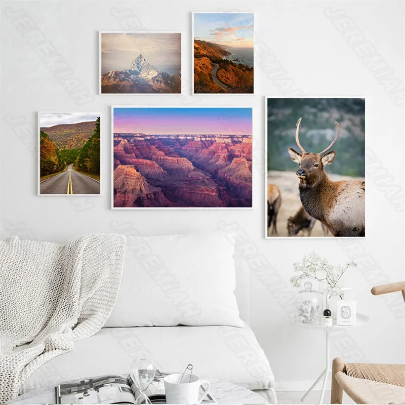 Nordic style landscape deer mountain poster waterproof ink canvas print art HD painting modern living room bedroom decor
Nordic style landscape deer mountain poster waterproof ink canvas print art HD painting modern living room bedroom decor