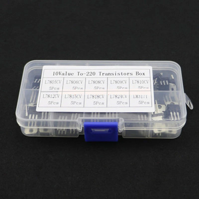 50pcs 10 Value Voltage Regulator Transistor LM317T L7805 L7806 Assorted Set Kit
50pcs 10 Value Voltage Regulator Transistor LM317T L7805 L7806 Assorted Set Kit