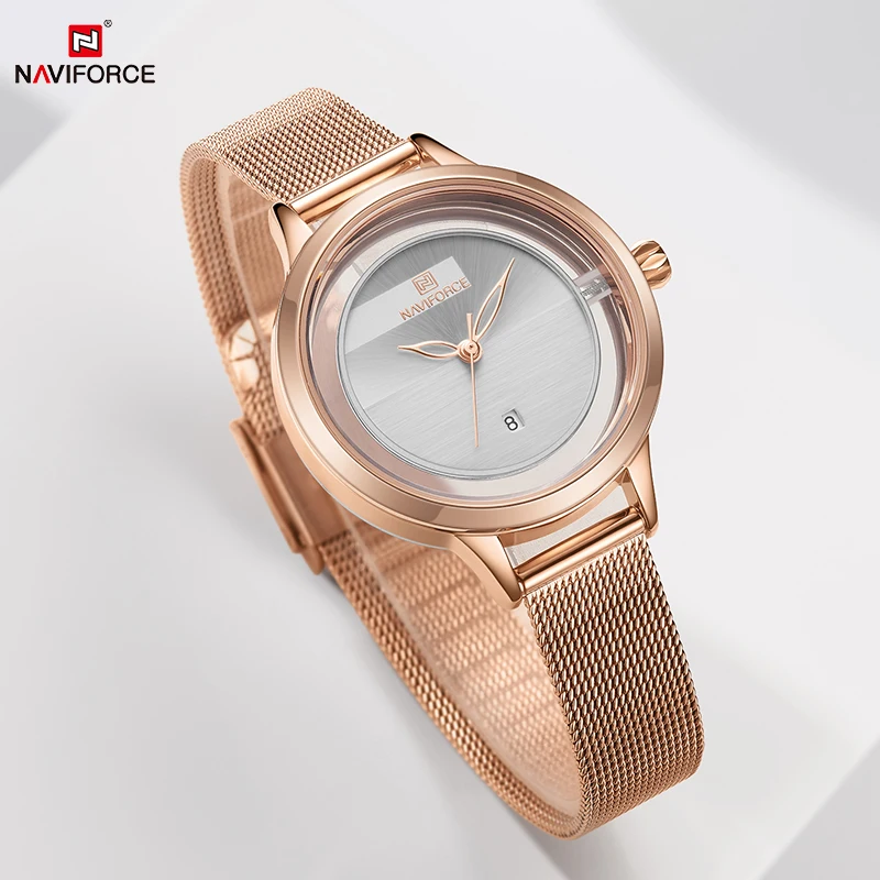 Top Luxury NAVIFORCE Ladies Watches Fashion Simple Rose Gold Quartz Wristwatch Date Waterproof Clock Gifts for Women Reloj Mujer
Top Luxury NAVIFORCE Ladies Watches Fashion Simple Rose Gold Quartz Wristwatch Date Waterproof Clock Gifts for Women Reloj Mujer
