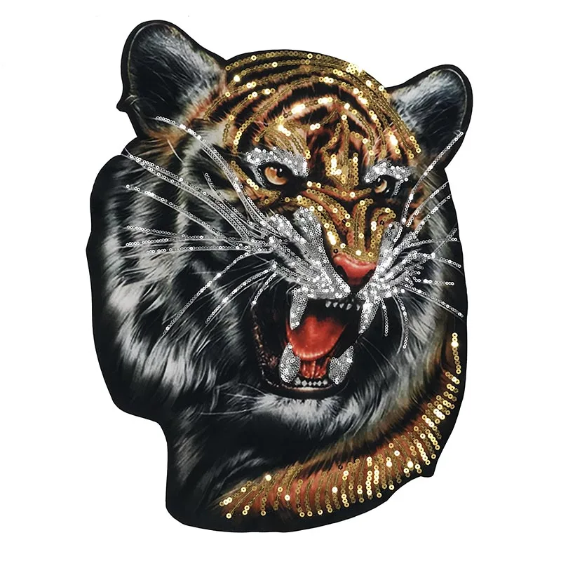 Hot New large Printed sequins Tiger Head Embroidery Cloth Sticker Coat Personality Decoration Back Label Large DIY Sew-On Patch
Hot New large Printed sequins Tiger Head Embroidery Cloth Sticker Coat Personality Decoration Back Label Large DIY Sew-On Patch