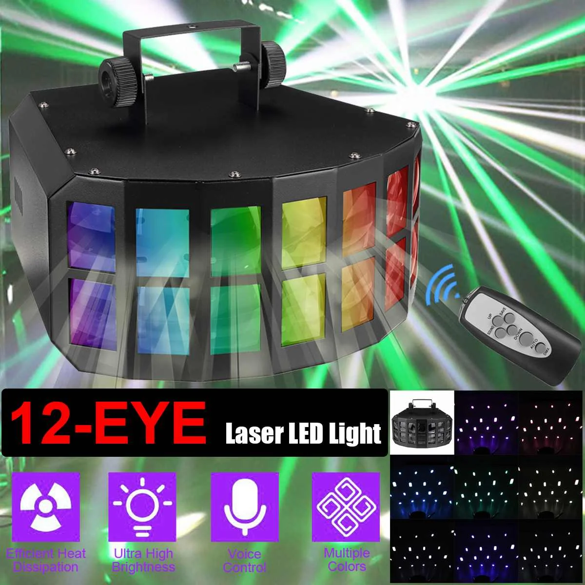 

Светодиодный лазерный прожектор DMX RGBW с 12 глазами, стробоскоп для дискотеки, DJ-луч, сценическое освещение, праздвечерние чный танцевальный к...
