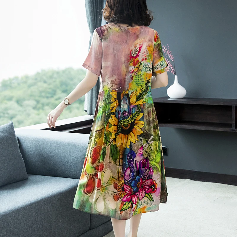 2021 Vintage Floral Mulberry Silk Midi Dress Spring Summer 4XL Plus Size Print Runway Dress Elegant Women Bodycon Party Vestidos
2021 Vintage Floral Mulberry Silk Midi Dress Spring Summer 4XL Plus Size Print Runway Dress Elegant Women Bodycon Party Vestidos