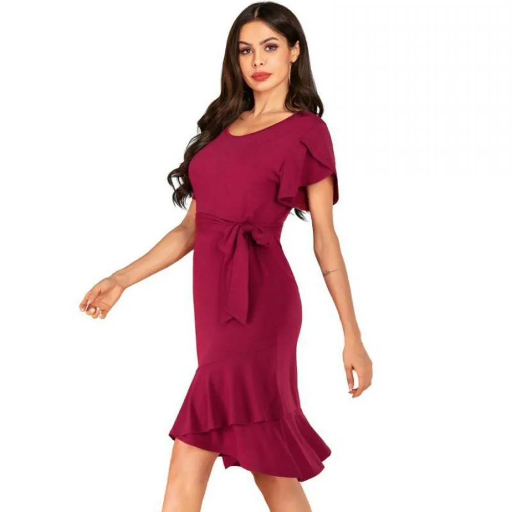Women's Solid Color Sleeveless Round Neck Stitching Bandage Irregular Pencil Skirt Fashion Summer New Casual Short-sleeved Dress
Women's Solid Color Sleeveless Round Neck Stitching Bandage Irregular Pencil Skirt Fashion Summer New Casual Short-sleeved Dress