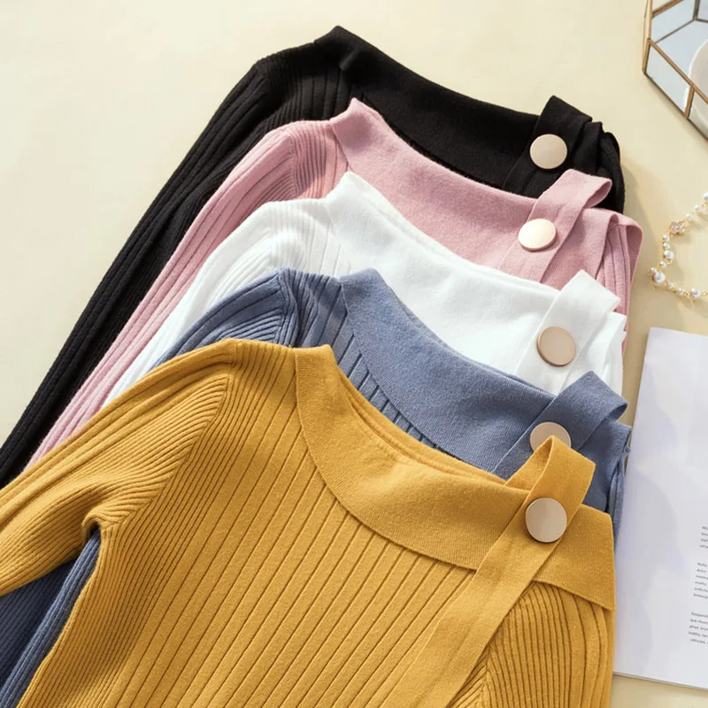 Fashion One Word Collar Women Autumn Winter Sweater Slim Pullover Female Knitted Sweaters Full Sleeve pull femme hiver
Fashion One Word Collar Women Autumn Winter Sweater Slim Pullover Female Knitted Sweaters Full Sleeve pull femme hiver