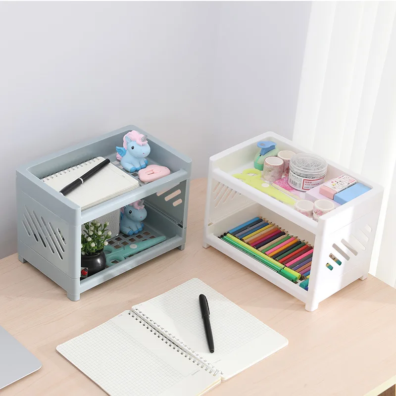 Desktop Storage Double-layer Plastic Storage Rack Office Stationery Cosmetic Storage Box Kitchen Bathroom Shelf Stationery
Desktop Storage Double-layer Plastic Storage Rack Office Stationery Cosmetic Storage Box Kitchen Bathroom Shelf Stationery