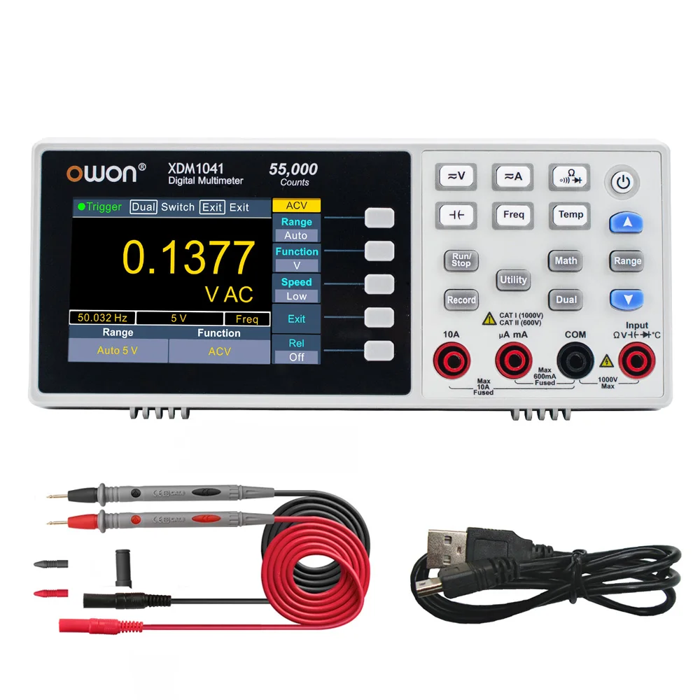 Owon XDM1041 True RMS Digital Multimeter 55000 Counts High Precision General Desktop Multimeter Meter With 3.5 Inch LCD Screen
Owon XDM1041 True RMS Digital Multimeter 55000 Counts High Precision General Desktop Multimeter Meter With 3.5 Inch LCD Screen