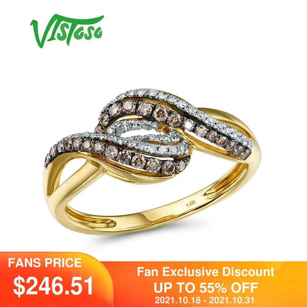 VISTOSO Gold Rings For Lady Genuine 14K 585 Yellow Gold Ring Sparkling White & Brown Diamond Engagement Anniversary Fine Jewelry
VISTOSO Gold Rings For Lady Genuine 14K 585 Yellow Gold Ring Sparkling White & Brown Diamond Engagement Anniversary Fine Jewelry