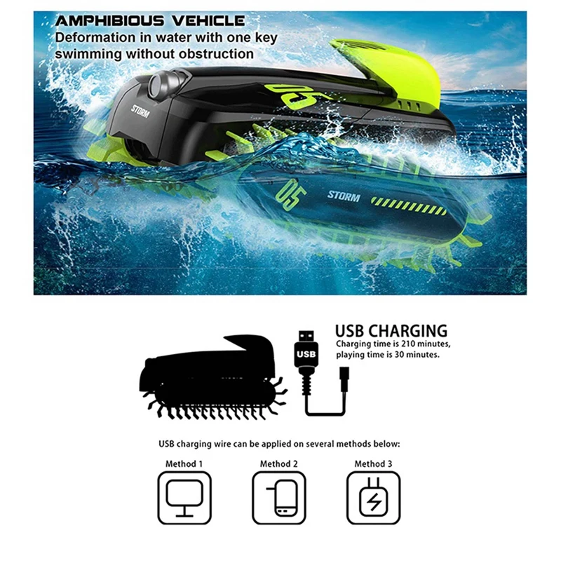 2x RC Car Stunt Cars Amphibious 2.4G Deformation Buggy One Key Land Water 360 Degree Flip (Green&Red)
2x RC Car Stunt Cars Amphibious 2.4G Deformation Buggy One Key Land Water 360 Degree Flip (Green&Red)