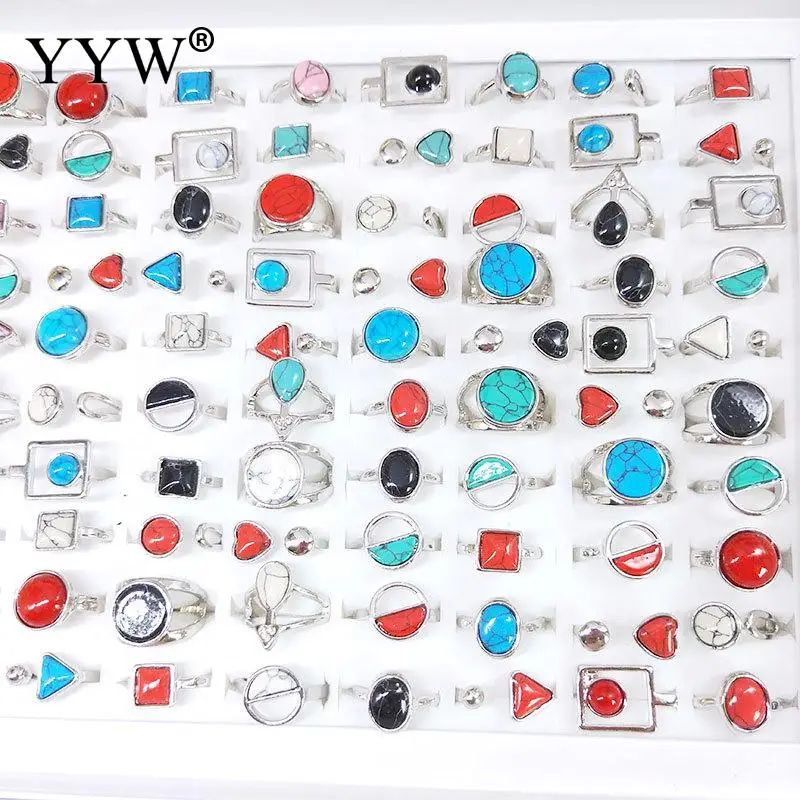 100PCs/Box Faux Turquoise Rings Set for Women 100 Styles Trendy Bohemia Fashion Jewelry Best Gift Geometric Finger Rings Lot
100PCs/Box Faux Turquoise Rings Set for Women 100 Styles Trendy Bohemia Fashion Jewelry Best Gift Geometric Finger Rings Lot