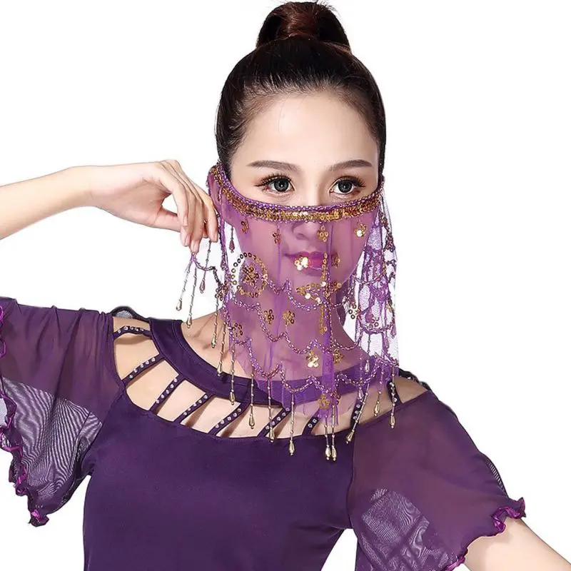 New New Women's Belly Dance Tribal Face Veil With Halloween Costume Accessory With Sequins z1
New New Women's Belly Dance Tribal Face Veil With Halloween Costume Accessory With Sequins z1