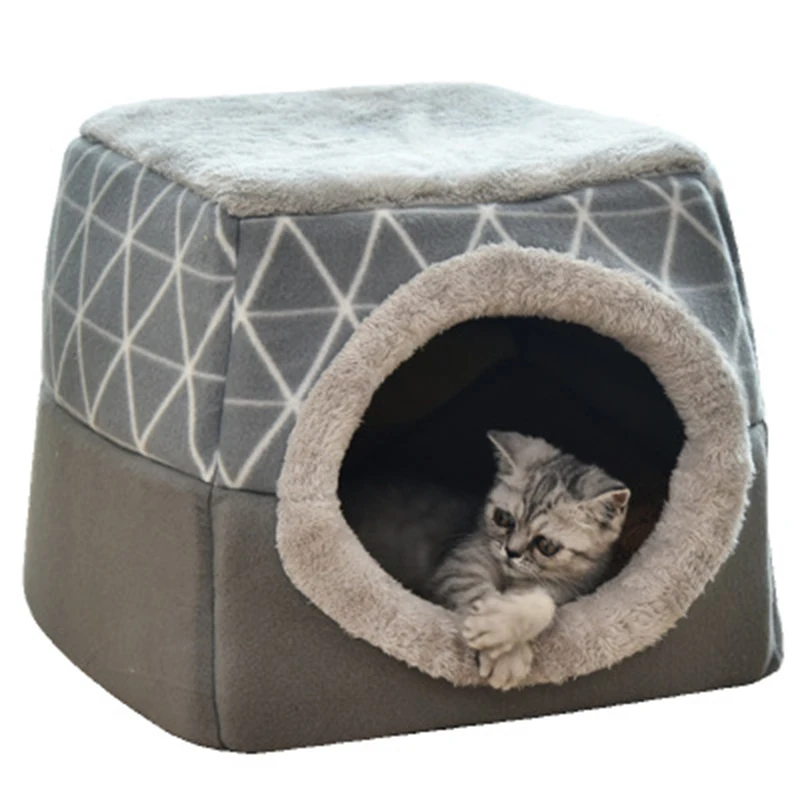 Square Cat bed Foldable With pillow Cat house bed Warm Soft Nest Dual Use beds for cats Cave House Sleeping Bag Pet supplies
Square Cat bed Foldable With pillow Cat house bed Warm Soft Nest Dual Use beds for cats Cave House Sleeping Bag Pet supplies