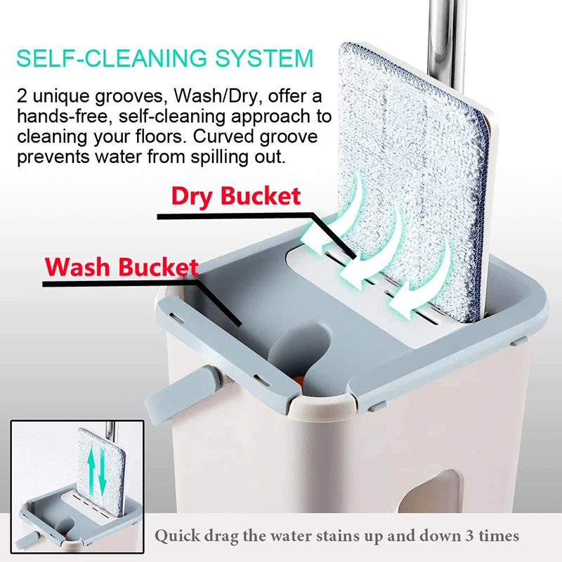 Foldable Flat Floor Mop and Bucket Set with 2/4/6/8 Washable & Reusable Microfiber Pads for Home Floor Cleaning
Foldable Flat Floor Mop and Bucket Set with 2/4/6/8 Washable & Reusable Microfiber Pads for Home Floor Cleaning