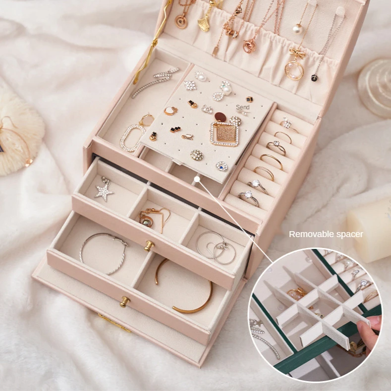 Multi-Layer High Capacity Jewelry Box Multi-Purpose Ring Necklace Earring Bracelet Organizer Jewelers Packaging Casket Supplies
Multi-Layer High Capacity Jewelry Box Multi-Purpose Ring Necklace Earring Bracelet Organizer Jewelers Packaging Casket Supplies