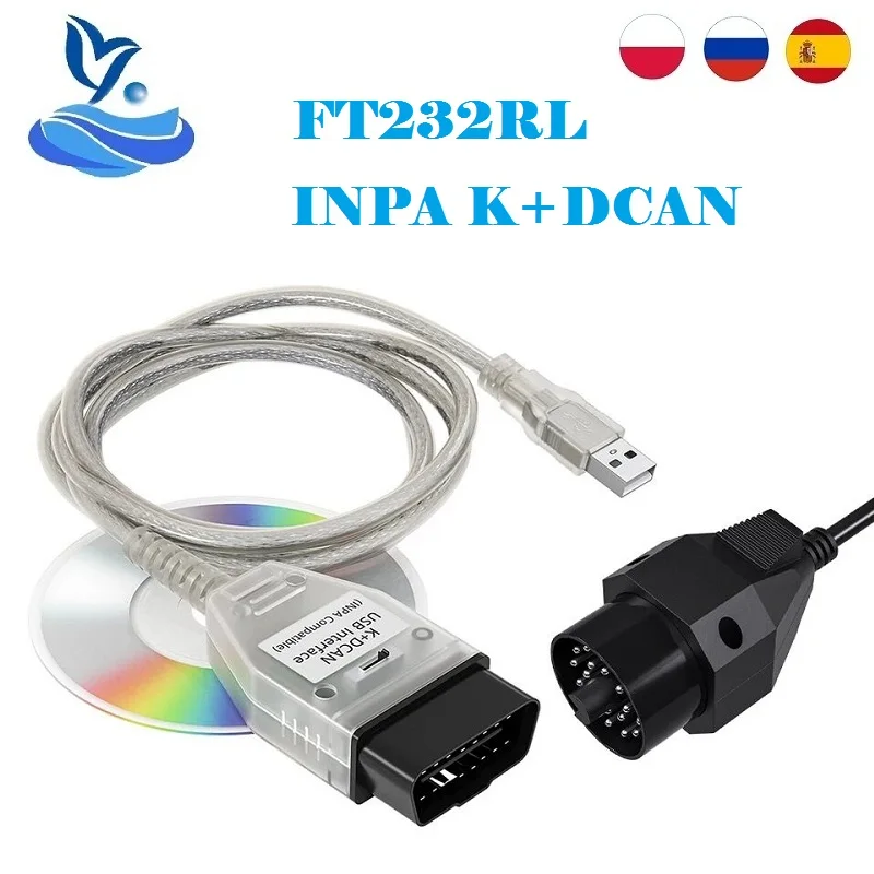 2020 Новый OBD2 INPA K + CAN с переключателем FTDI FT232RL чип Диагностический интерфейс DCAN