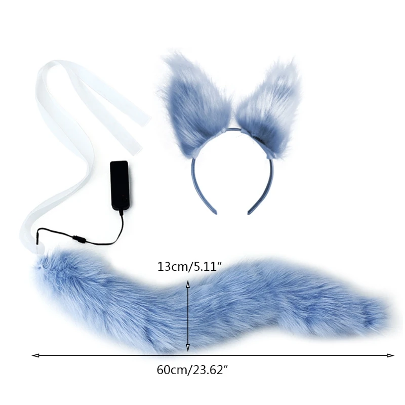 Faux Fur Kitten Ears Headband with LED Light Up Plush Long Tail Set Anime Dress Up Animal Cosplay Costume Party Props
Faux Fur Kitten Ears Headband with LED Light Up Plush Long Tail Set Anime Dress Up Animal Cosplay Costume Party Props