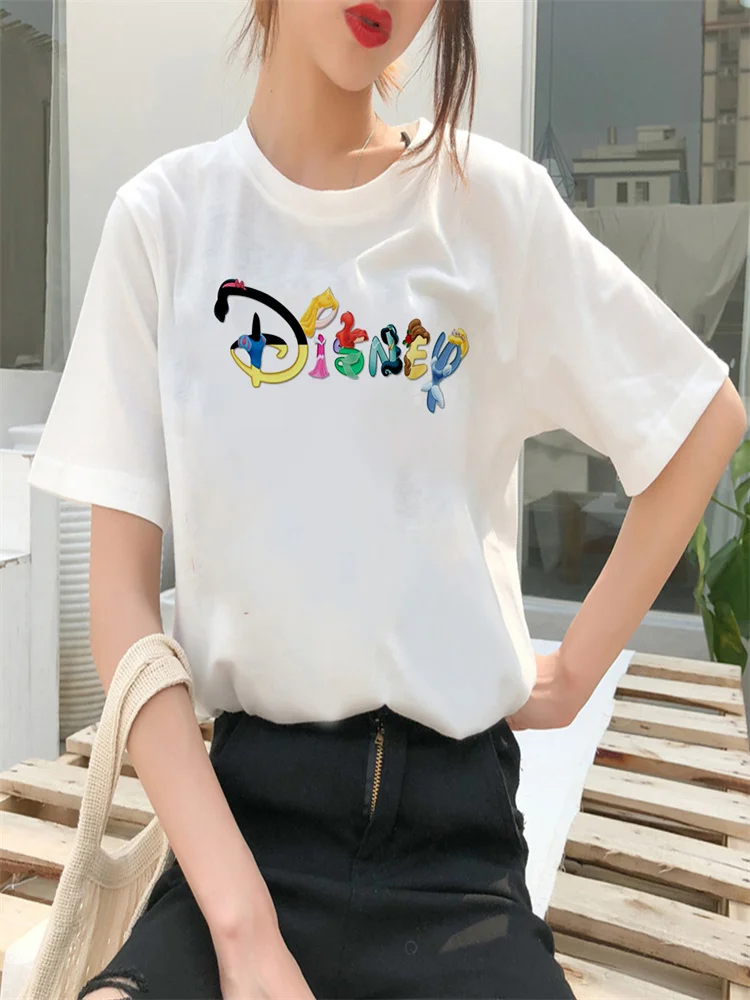 Creativity Disney Letters Printing Women T-Shirts Harajuku Style S-2XL Princess Female T Shirt White Casual Minimalist Tees Cute
Creativity Disney Letters Printing Women T-Shirts Harajuku Style S-2XL Princess Female T Shirt White Casual Minimalist Tees Cute