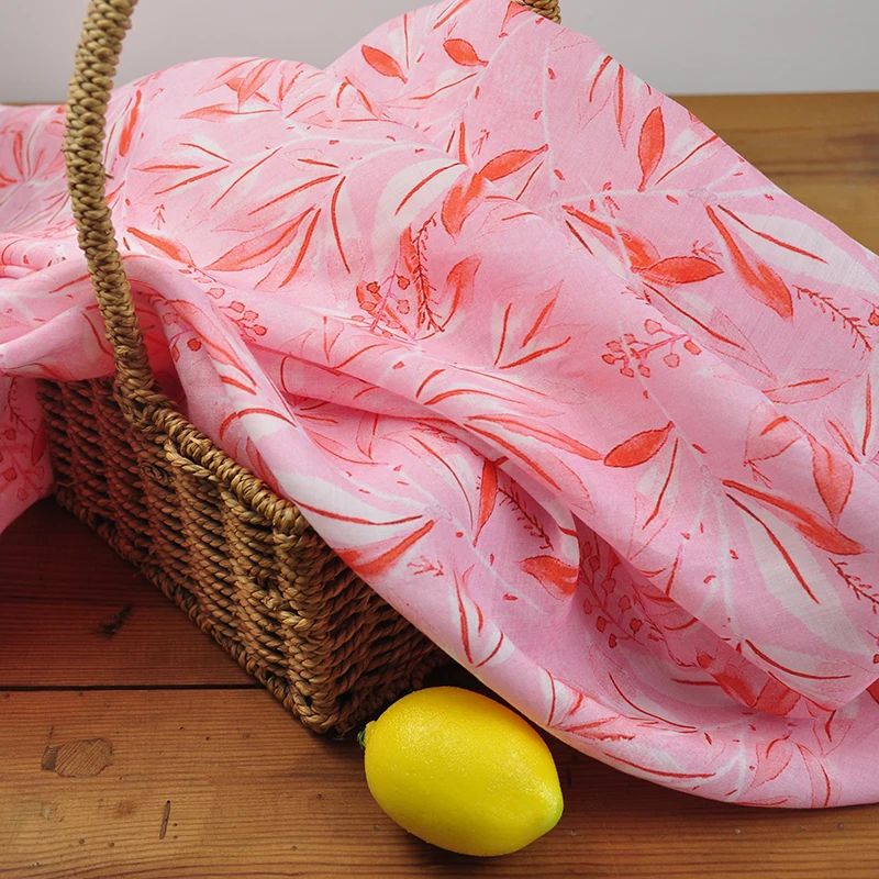 Quality ramie fabric Pink leaf print sewing Skirt tablecloth curtain DIY bag tissu
Quality ramie fabric Pink leaf print sewing Skirt tablecloth curtain DIY bag tissu