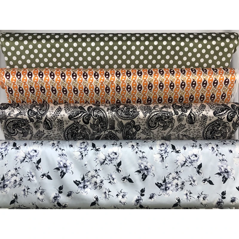 4 Patterns 116CM Wide 19MM Print Stretch Silk Satin Fabric Good for Summer Dress Skirt Shirt Pants JH212
4 Patterns 116CM Wide 19MM Print Stretch Silk Satin Fabric Good for Summer Dress Skirt Shirt Pants JH212