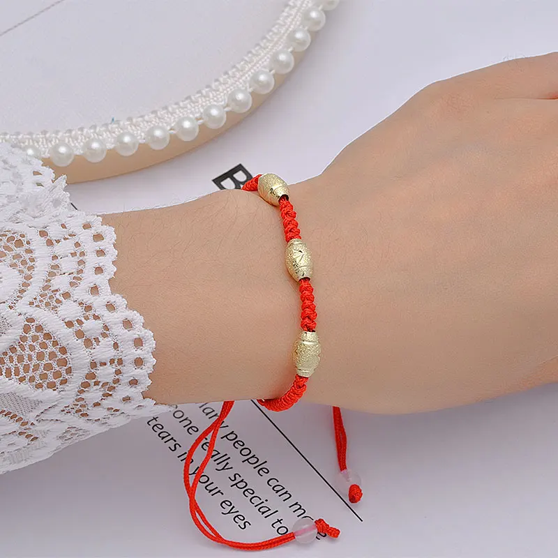 Gold-Plated Transfer Beads Couple Bracelet Red Handmake Weave Hand Rope Student Friendship Girlfriends Bracelet Christmas Gift
Gold-Plated Transfer Beads Couple Bracelet Red Handmake Weave Hand Rope Student Friendship Girlfriends Bracelet Christmas Gift