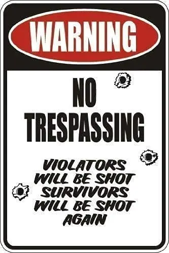 Warning No Trespassing Metal Wall Poster Tin Sign Vintage BBQ Restaurant Dinner Room Cafe Shop Decor
Warning No Trespassing Metal Wall Poster Tin Sign Vintage BBQ Restaurant Dinner Room Cafe Shop Decor