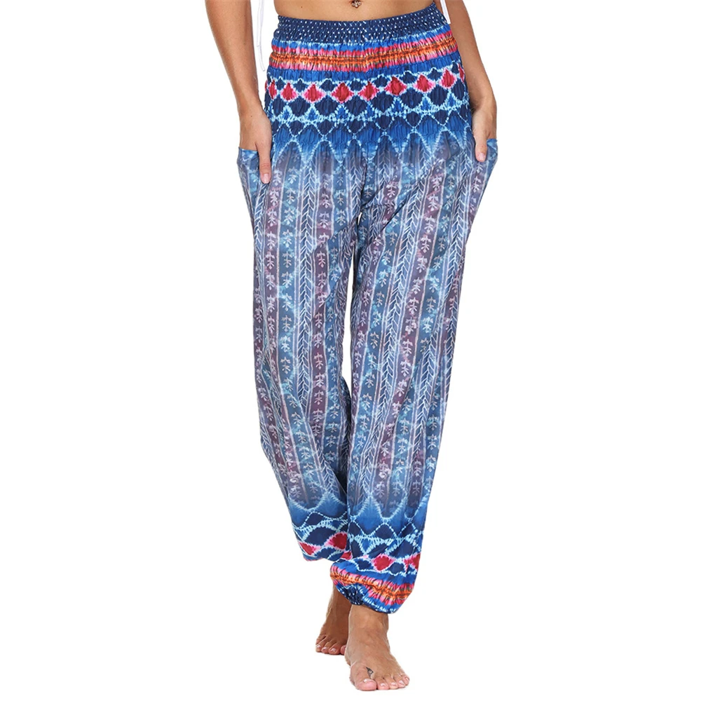 Women's Boho Print Loosed Yoga Pants, Harem Hippie Palazzo Baggy Gypsy Indian Lounge Pants With 2Pockets
Women's Boho Print Loosed Yoga Pants, Harem Hippie Palazzo Baggy Gypsy Indian Lounge Pants With 2Pockets