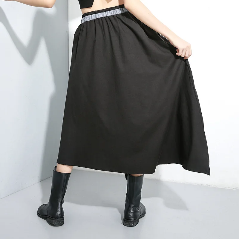 [LANMREM] 2020 Spring New Products Fashion Elastic Waist Solid Color Pleated Personality Irregular Skirt Female PA664 | Женская одежда