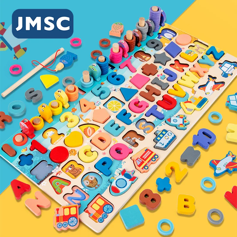 Фото JMSC Детские деревянный Монтессори Развивающие игрушки для детей раннего обучения