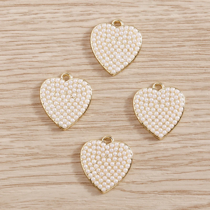 4pcs 15*18mm Lovely Heart Charms Imitation Pearl Handmade Craft Pendants for DIY Making Bracelet Earrings Necklace Jewelry
4pcs 15*18mm Lovely Heart Charms Imitation Pearl Handmade Craft Pendants for DIY Making Bracelet Earrings Necklace Jewelry