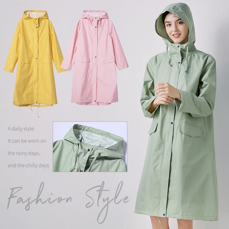 Womens Stylish Solid Yellow Rain Poncho Waterproof Raincoat with Hood and Pockets
Womens Stylish Solid Yellow Rain Poncho Waterproof Raincoat with Hood and Pockets