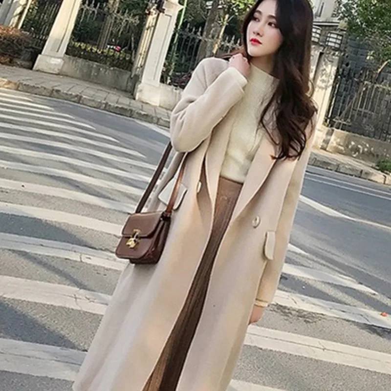 Woolen Coat Womens Clothing New Autumn Winter Korean Fashion Mid-Length Loose Retro Elegant Woman Double Sided Woolen Jacket
Woolen Coat Womens Clothing New Autumn Winter Korean Fashion Mid-Length Loose Retro Elegant Woman Double Sided Woolen Jacket