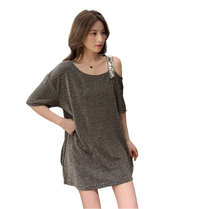 Футболка женская на одно плечо, свободный пикантный Топ без бретелек, модная Милая рубашка, большие размеры, FC1316, на лето 
Футболка женская на одно плечо, свободный пикантный Топ без бретелек, модная Милая рубашка, большие размеры, FC1316, на лето