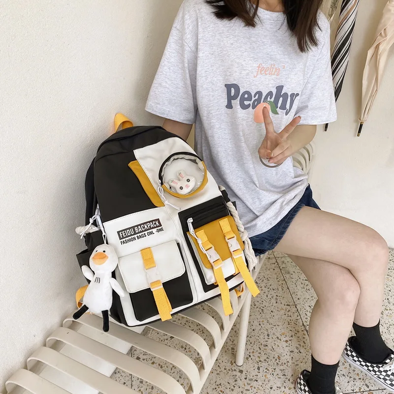 Female Harajuku Nylon Bag Kawaii Girl College Student Backpack Waterproof Fashion Ladies School Bag Book Women Cute Backpack New
Female Harajuku Nylon Bag Kawaii Girl College Student Backpack Waterproof Fashion Ladies School Bag Book Women Cute Backpack New