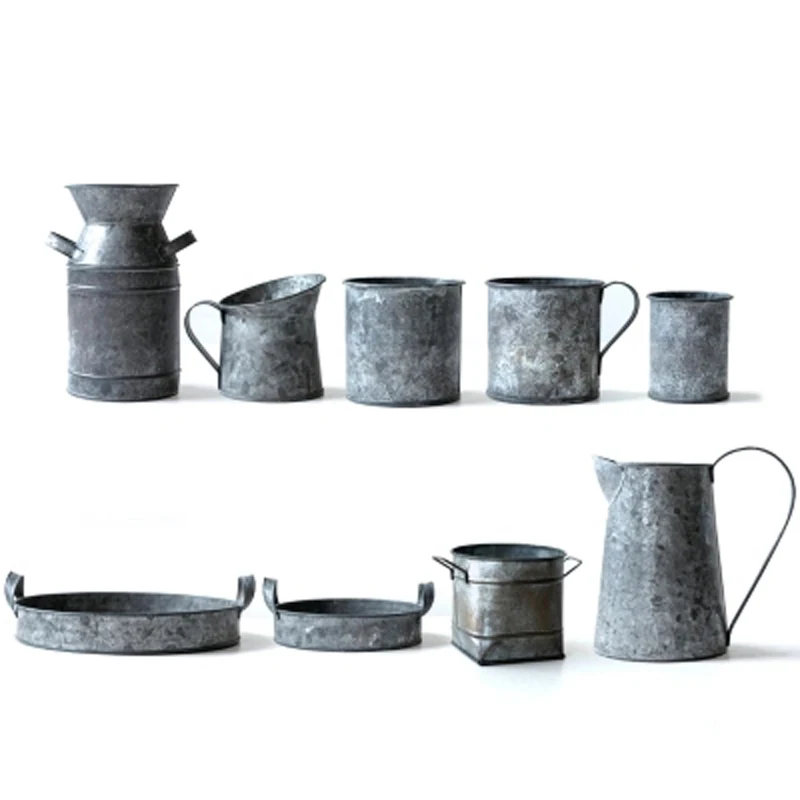 BEEMAN Vintage Wrought Iron Storage Tank Handmade Antique Galvaninzed Zinc Kitchen Storage Bins Set Cup Set
BEEMAN Vintage Wrought Iron Storage Tank Handmade Antique Galvaninzed Zinc Kitchen Storage Bins Set Cup Set