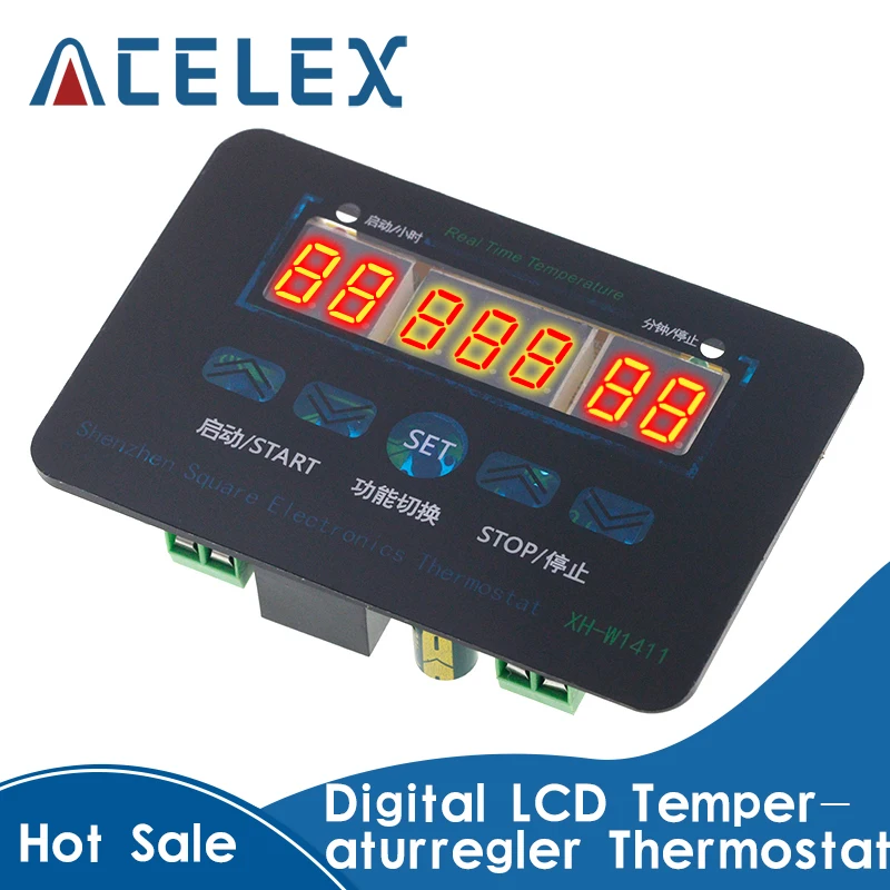 

XH-W1411 W1411 AC 220V DC 12V 10A LED Digital Temperature Controller Thermostat Control Switch Sensor For Greenhouses Aquatic