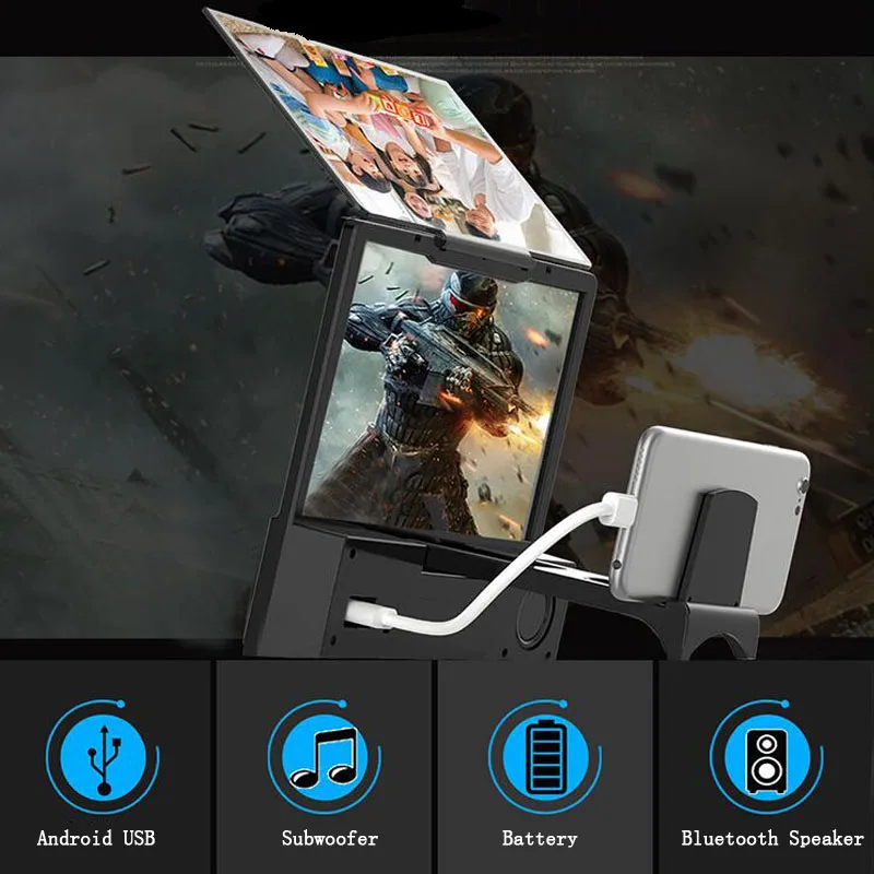 8.5 Inch Mobile Phone Screen Magnifier 3D Mobile Phone Video Magnifier Mobile Phone Holder With Bluetooth Speaker Amplifier
8.5 Inch Mobile Phone Screen Magnifier 3D Mobile Phone Video Magnifier Mobile Phone Holder With Bluetooth Speaker Amplifier