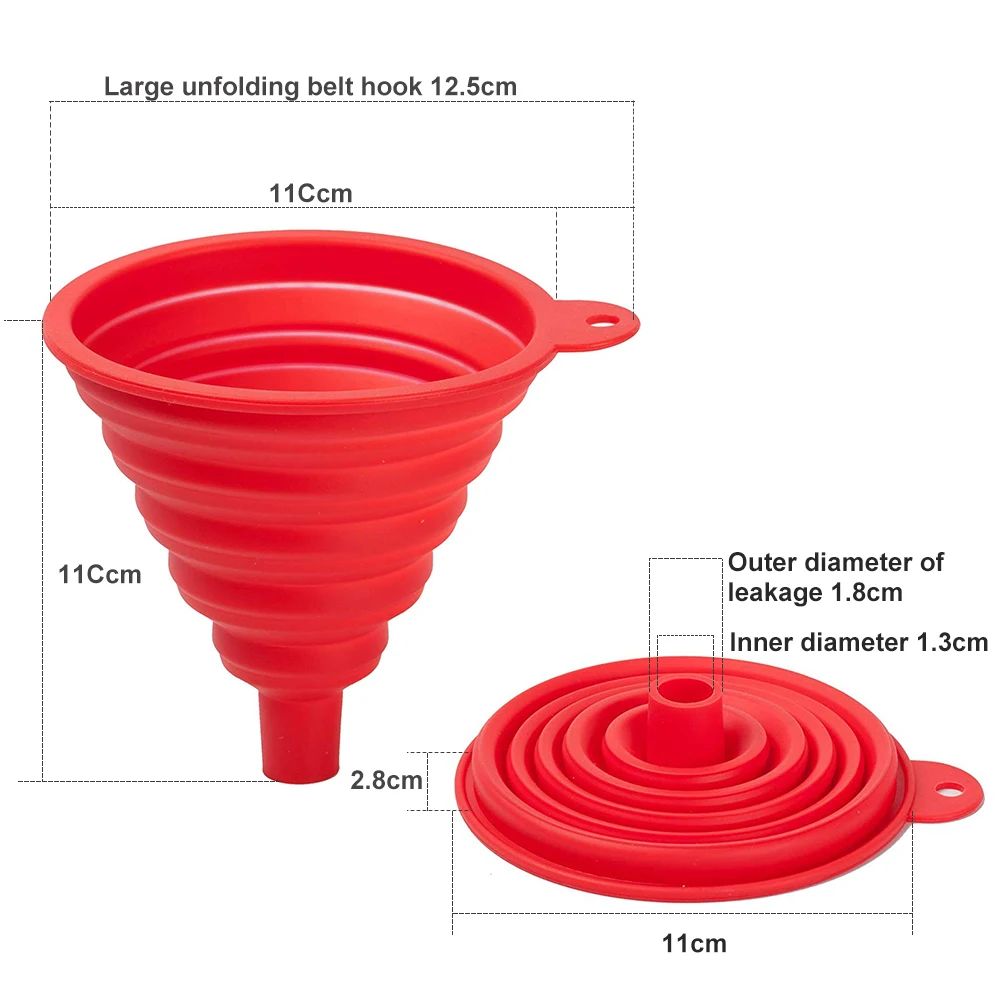 4PCS Car Engine Funnel Oil Large Folding Telescopic Funnel Food Grade Silicone Universal High Temperature Resistant Car Funnel 
4PCS Car Engine Funnel Oil Large Folding Telescopic Funnel Food Grade Silicone Universal High Temperature Resistant Car Funnel