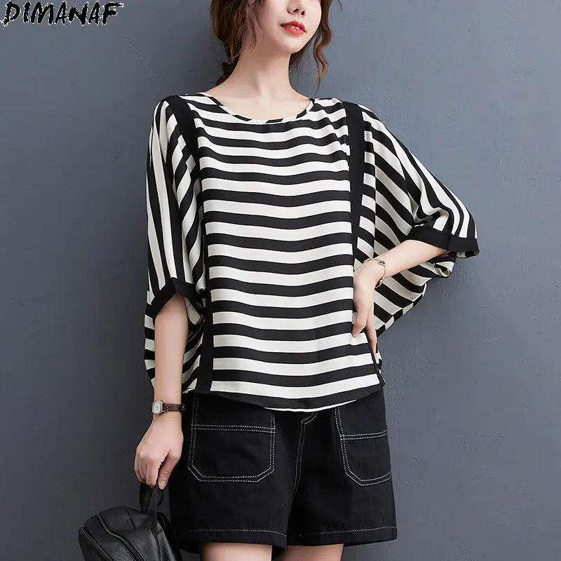 DIMANAF Women Bat T-Shirt Striped Print Tops Loose Patchwork Oversize Chiffon New Summer Style 2021 Fashion Basic TeesOversize
DIMANAF Women Bat T-Shirt Striped Print Tops Loose Patchwork Oversize Chiffon New Summer Style 2021 Fashion Basic TeesOversize