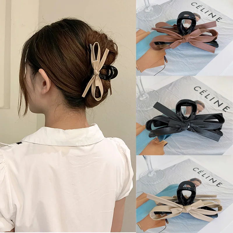 MueRaa Korean Style Fashion Women Girls Leather Bow Hair Claws Hair Clips Retro Elegant Hair Accessories Lady Hairpins Barrettes
MueRaa Korean Style Fashion Women Girls Leather Bow Hair Claws Hair Clips Retro Elegant Hair Accessories Lady Hairpins Barrettes