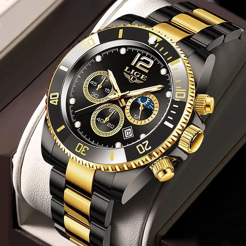 Watches Mens Top Brand Luxury Clock Casual Stainless Steel Hour Luminous Men Watch Waterproof Sports Quartz Chronograph+Box
Watches Mens Top Brand Luxury Clock Casual Stainless Steel Hour Luminous Men Watch Waterproof Sports Quartz Chronograph+Box