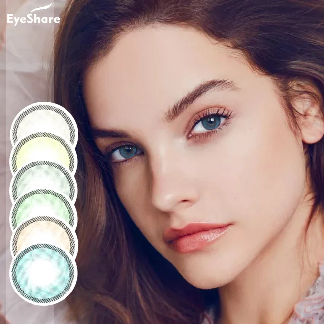 1 пара цветных контактных линз EYESHARE Aurora Hybrid II для глаз косметические контактные