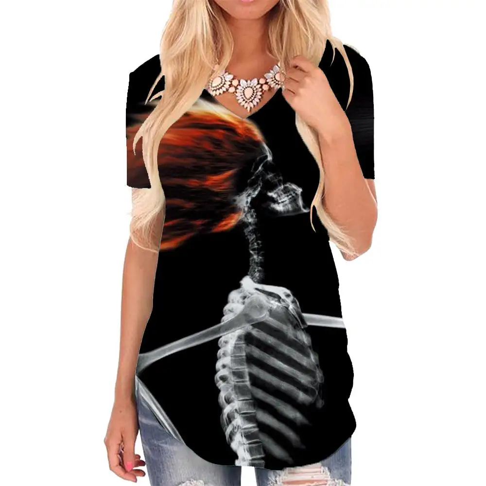 Giyu Skull T-shirt women Skeleton Funny T shirts Hair Dryer V-neck Tshirt Hip Hop T-shirts 3d Womens Clothing Punk Rock 
Giyu Skull T-shirt women Skeleton Funny T shirts Hair Dryer V-neck Tshirt Hip Hop T-shirts 3d Womens Clothing Punk Rock