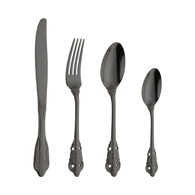 4Pcs/Set Dinnerware Set Gold Cutlery Fork 18/10 Stainless Steel Spoon Royal Cutlery Forks Knives Spoons Kitchen Spoon Tableware
4Pcs/Set Dinnerware Set Gold Cutlery Fork 18/10 Stainless Steel Spoon Royal Cutlery Forks Knives Spoons Kitchen Spoon Tableware